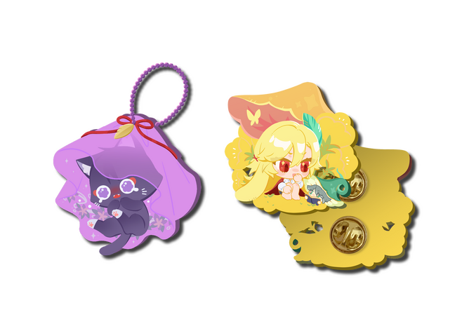 Frosted keychain/pin 5cm